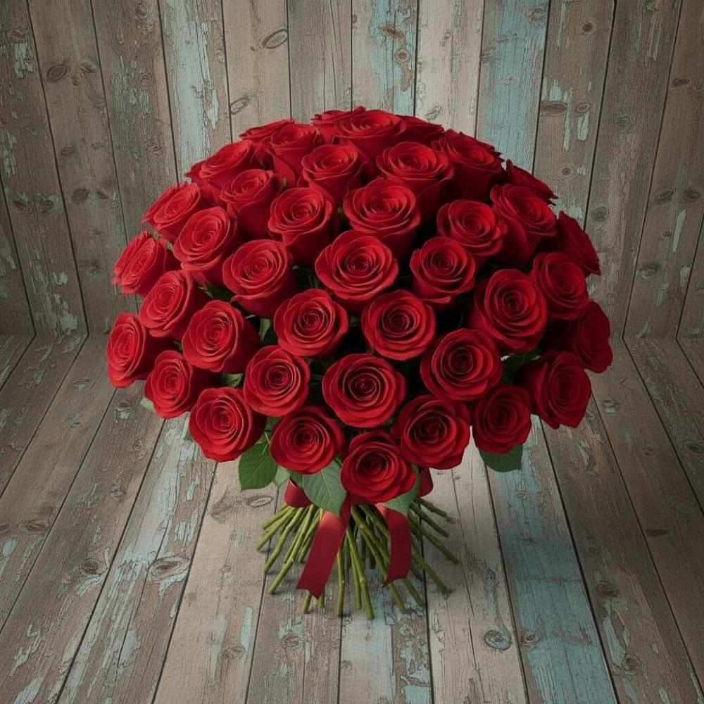 Букет 55 Красных роз Фридом в Валуйках