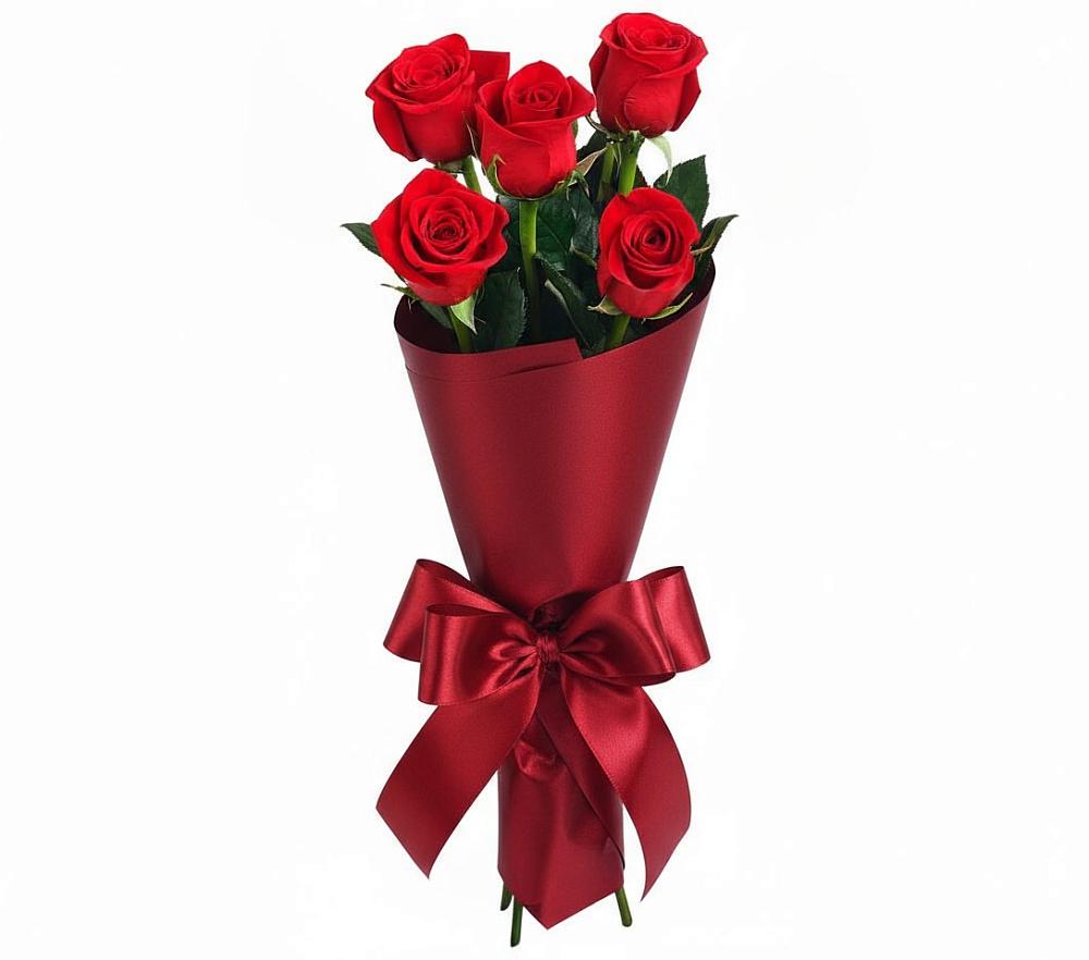 Букет 5 Красных роз Эдлесс Лав в Валуйках