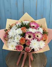 Букет цветов из:  Розы, Герберы и Хризантемы #REPLACE_PRED# Валуйках