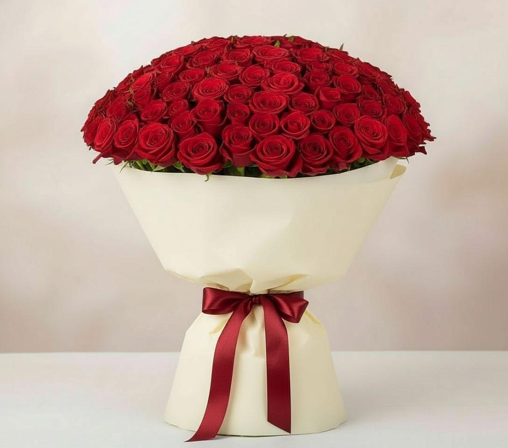Букет 101 Красная роза Милано в Валуйках