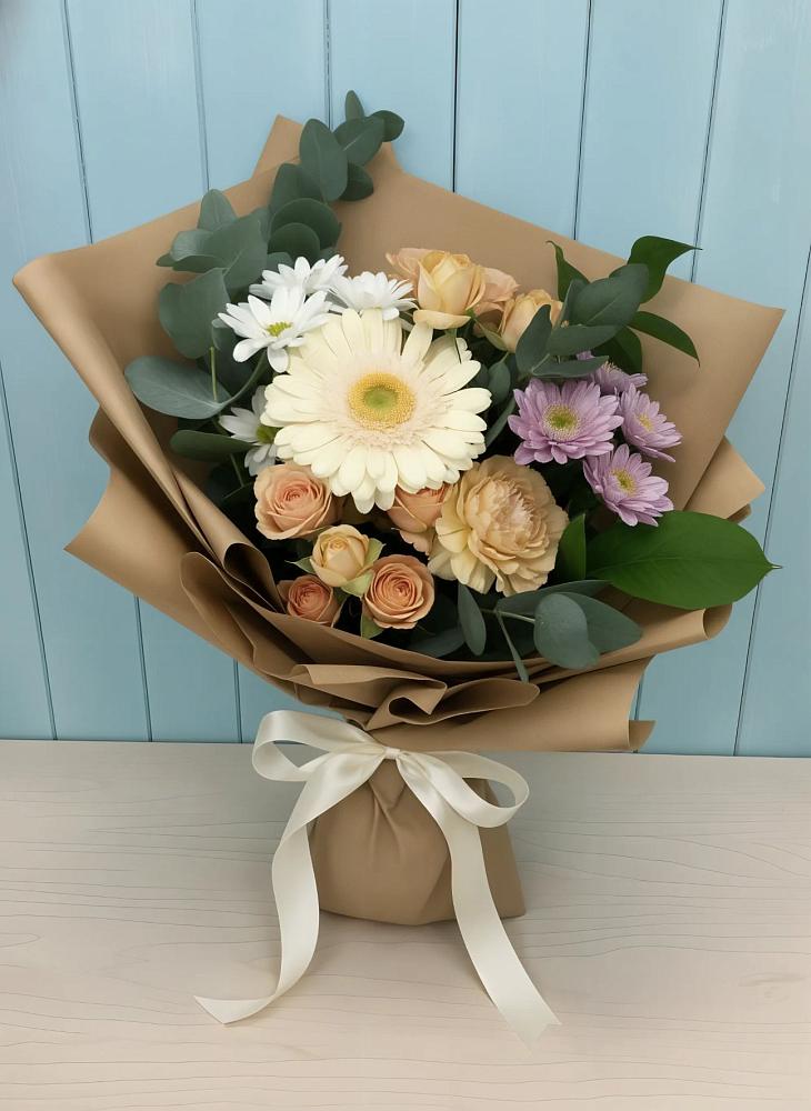 Букет цветов из: Герберы и Хризантемы в Валуйках