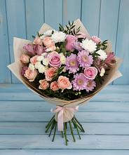 Букет цветов из:  Хризантемы, Розы и Альстромерии в Валуйках