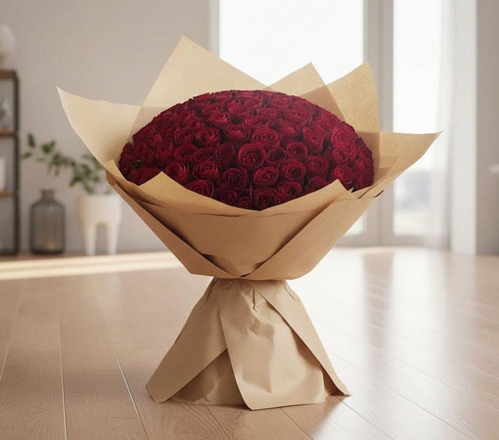Букет 101 Красная роза в Валуйках