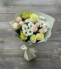 Букет цветов из:  Альстромерии, Розы и Хризантемы в Валуйках